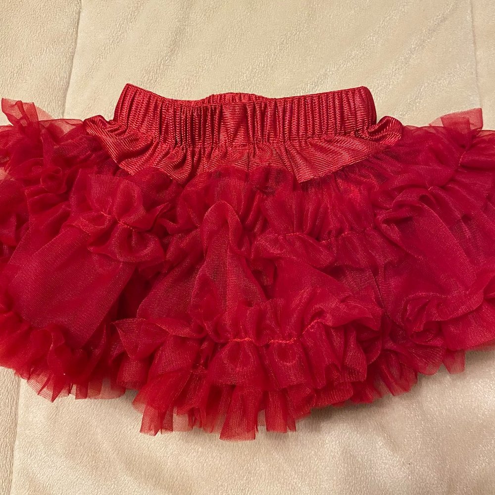 First Impressions Baby Girl Sweater/Ruffled Skirt & Black Velvet Shoes - Picture 12 of 13